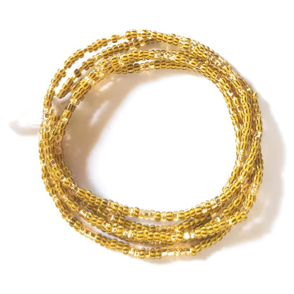 Multi-Toned Traditional Waist Beads w/Gold Accent Strands