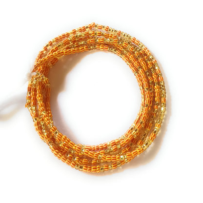 Multi-Toned Traditional Waist Beads w/Gold Accent Strands