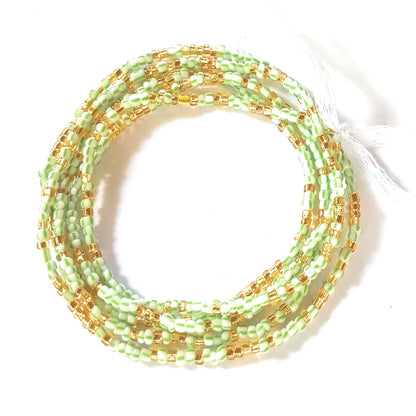 Multi-Toned Traditional Waist Beads w/Gold Accent Strands