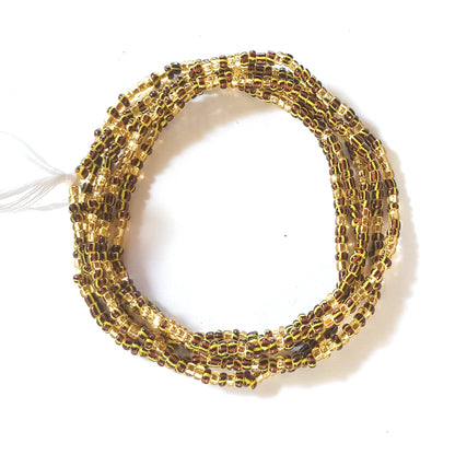 Multi-Toned Traditional Waist Beads w/Gold Accent Strands