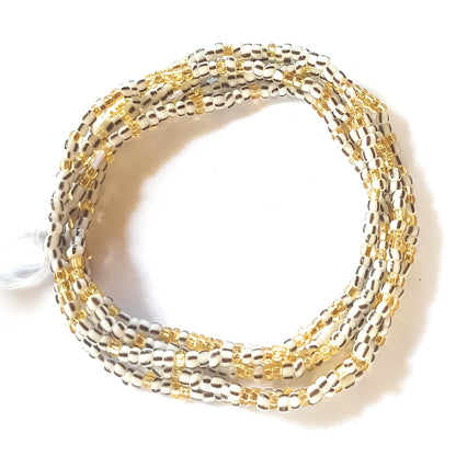 Multi-Toned Traditional Waist Beads w/Gold Accent Strands