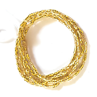 Multi-Toned Traditional Waist Beads w/Gold Accent Strands