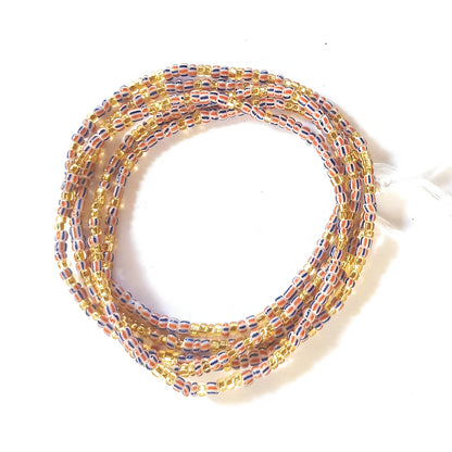 Multi-Toned Traditional Waist Beads w/Gold Accent Strands