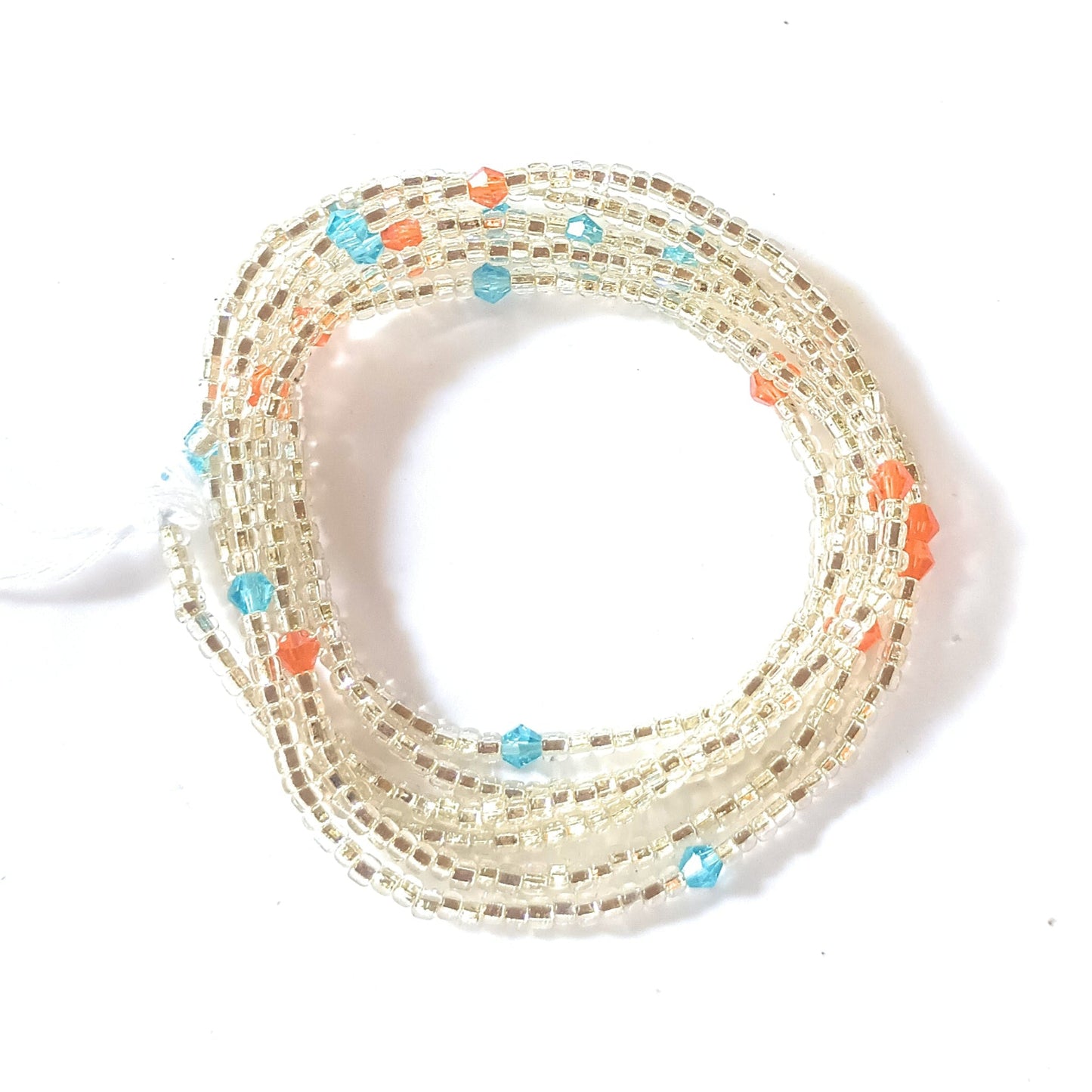 Diamond Crystal Accented African Waist Bead Strands