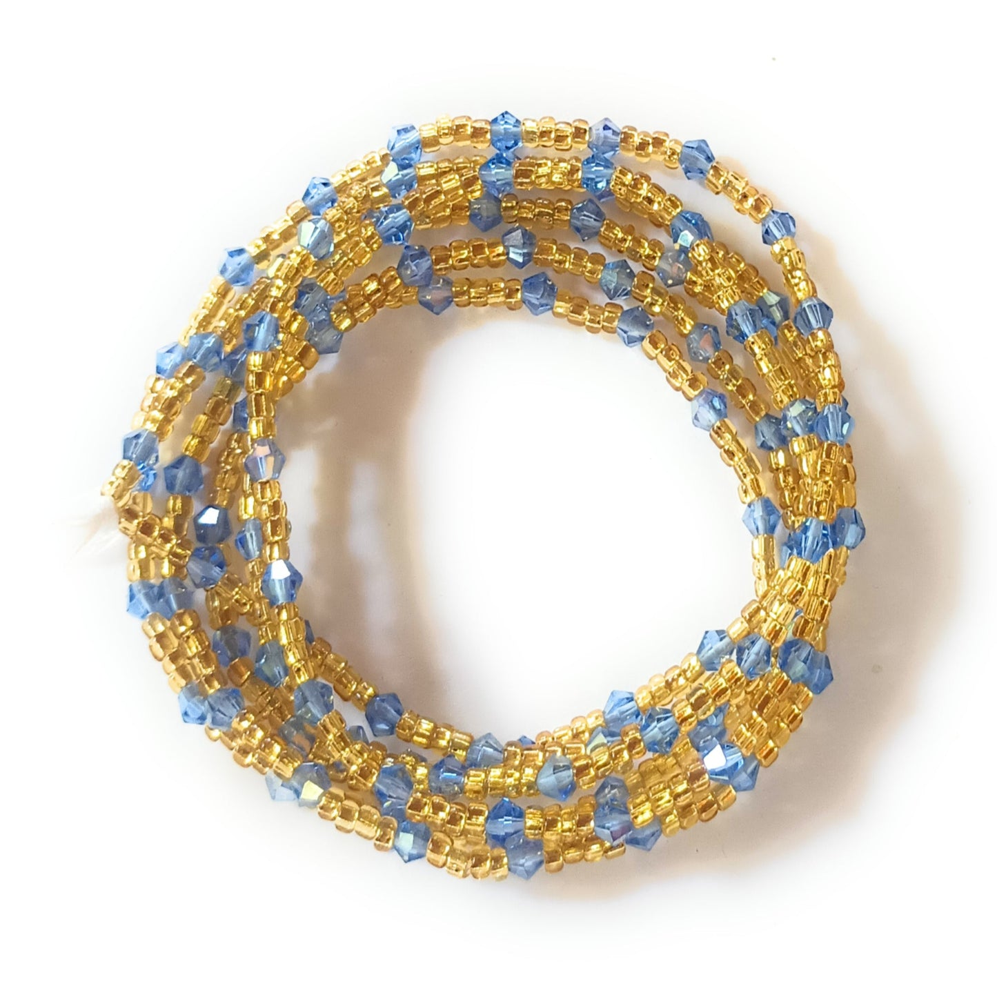 Diamond Crystal Accented African Waist Bead Strands