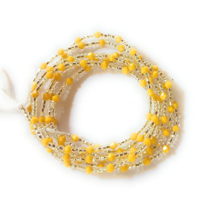 Diamond Crystal Accented African Waist Bead Strands