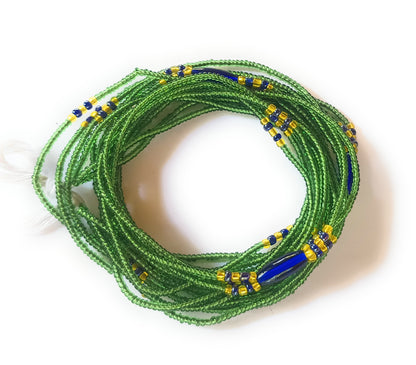 3-in-1 Green Waist Bead Strands - Variety of Shades