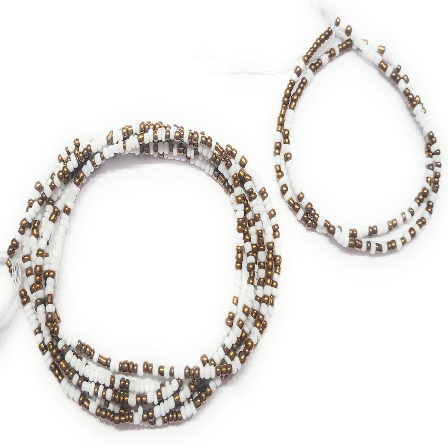 Gold and White Bead Set