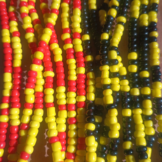 Yellow Multicolor Waist Bead Strands