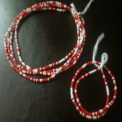 Valentines Bead Set (Red & White)